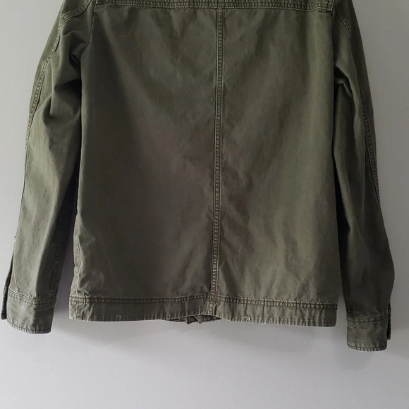 American Eagle Outfitters 100% Cotton Jacket Small Army Green Distressed Pockets - Picture 7 of 11